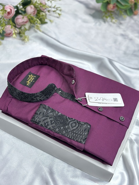 Premium Contrast Panjabi Royal Purple