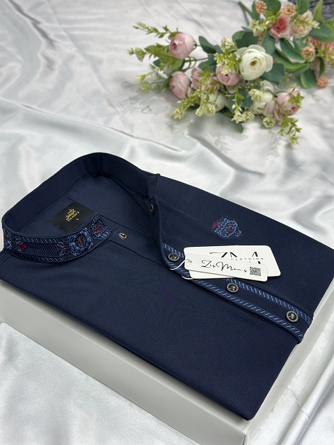 জাফরান এমব্রয়ডারি পাঞ্জাবি (Dark Petrol)