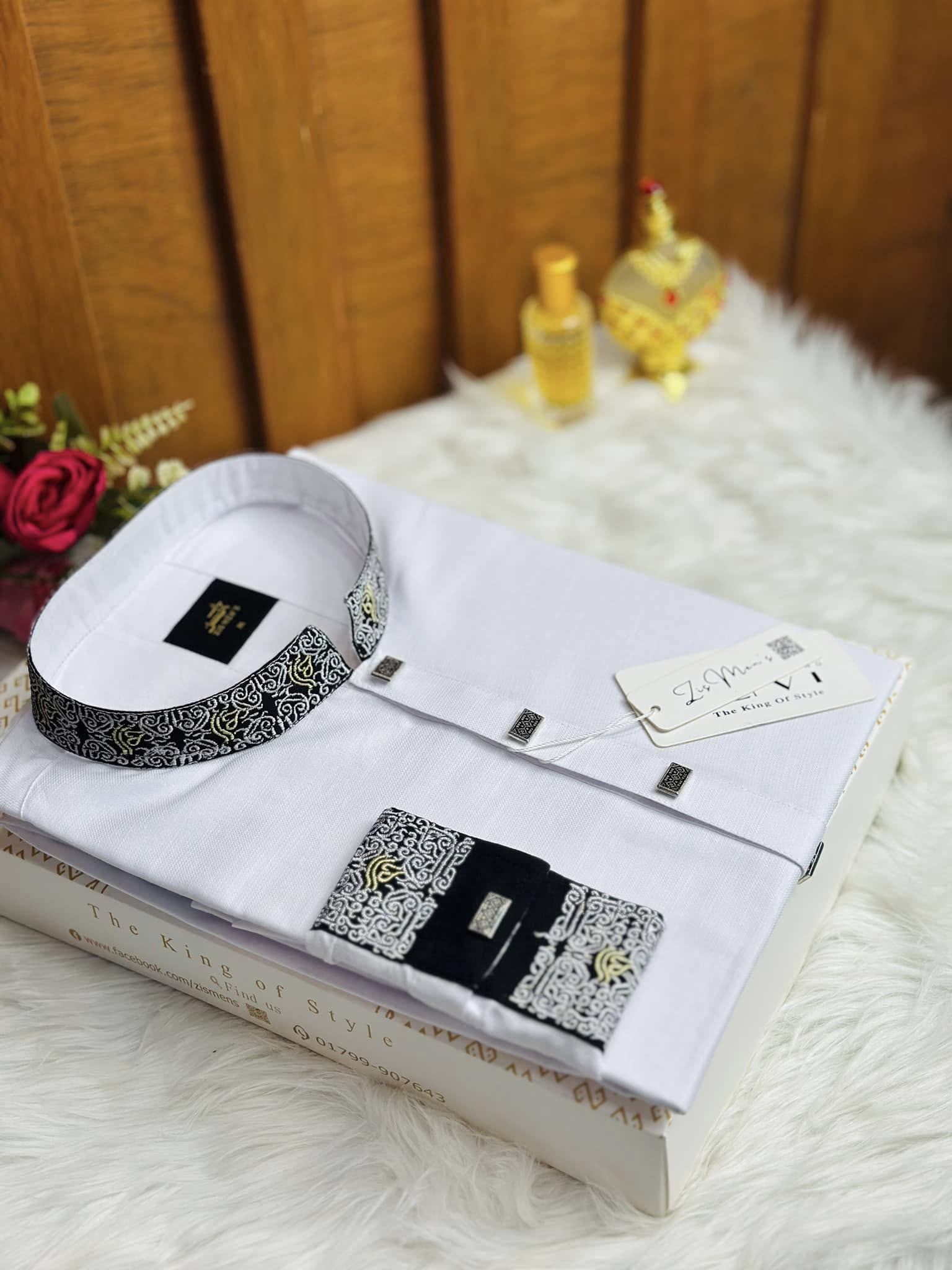 Herringbone Cotton Panjabi