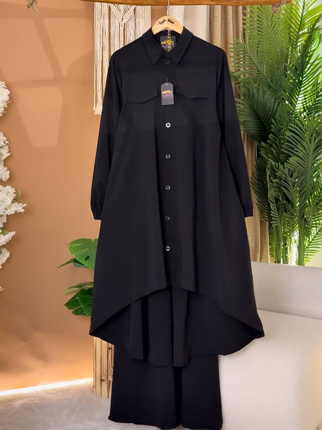 প্রিমিয়াম চায়না জাফরান টু-পিস Black